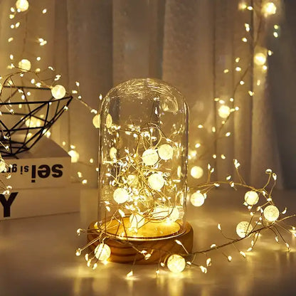 6M Crackle Ball Fairy Lights –  Artisan-Inspired Warm LED String for Dreamy Bedroom & Cozy Decor
