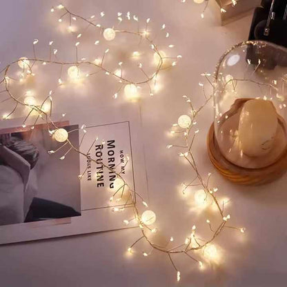 6M Crackle Ball Fairy Lights –  Artisan-Inspired Warm LED String for Dreamy Bedroom & Cozy Decor