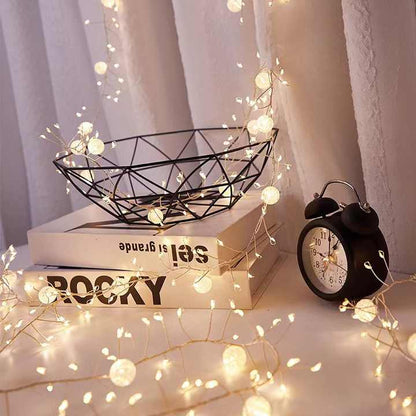 6M Crackle Ball Fairy Lights –  Artisan-Inspired Warm LED String for Dreamy Bedroom & Cozy Decor
