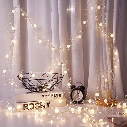 6M Crackle Ball Fairy Lights –  Artisan-Inspired Warm LED String for Dreamy Bedroom & Cozy Decor