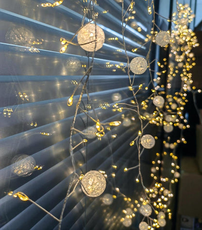 6M Crackle Ball Fairy Lights –  Artisan-Inspired Warm LED String for Dreamy Bedroom & Cozy Decor